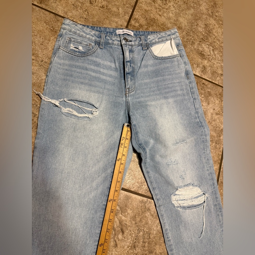 Flying Monkey Light Blue Straight Leg Jeans - Picture 3 of 8
